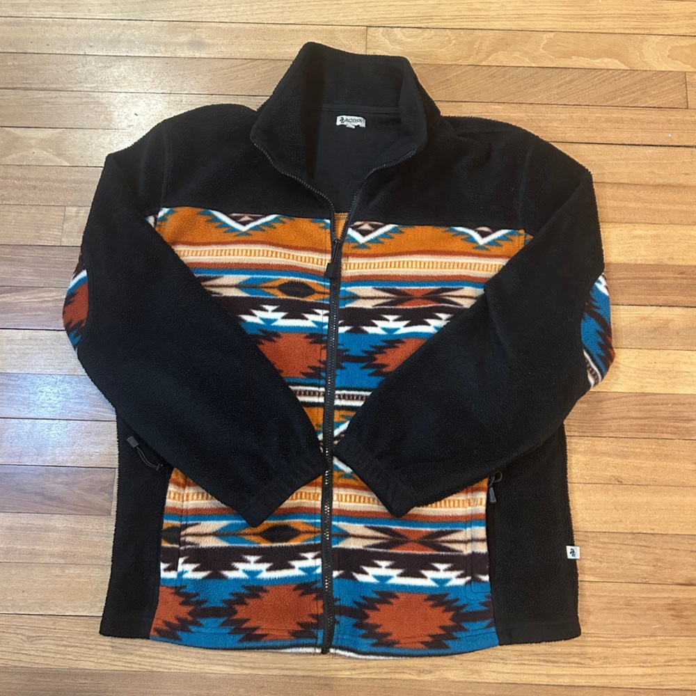 Angderson Southwest Aztec Fleece Sweater Jacket Western Large P6